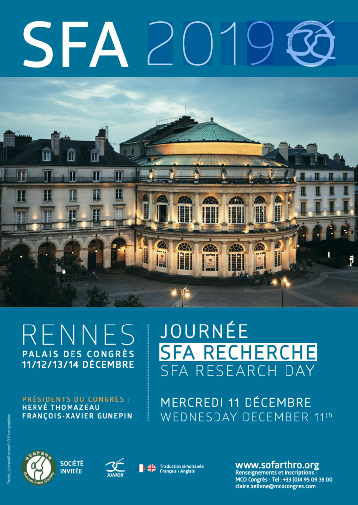 Congres de la Société Francophone d’arthroscopie 2019